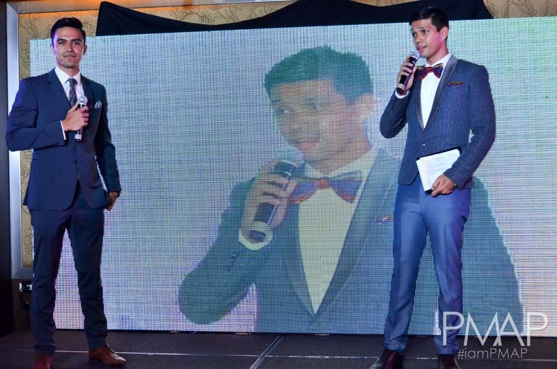 PMAP model and host Evan Spargo with President Raphaael Kiefer